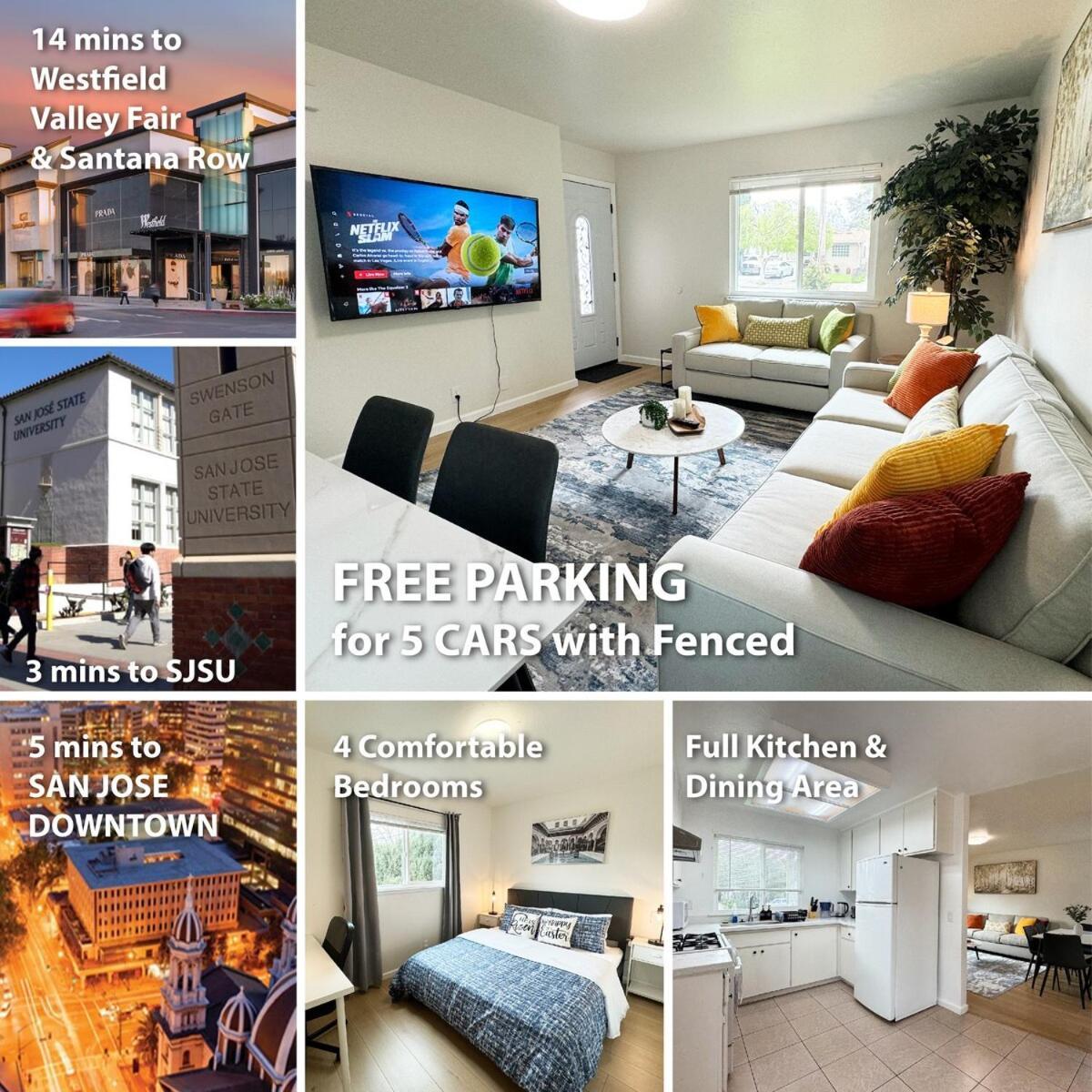 438 Comfortable 4br Heart Downtown Sj Ac Sjsu * San Jose